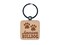 American Bulldog Dog Paw Prints Fun Text Engraved Wood Square Keychain Tag Charm